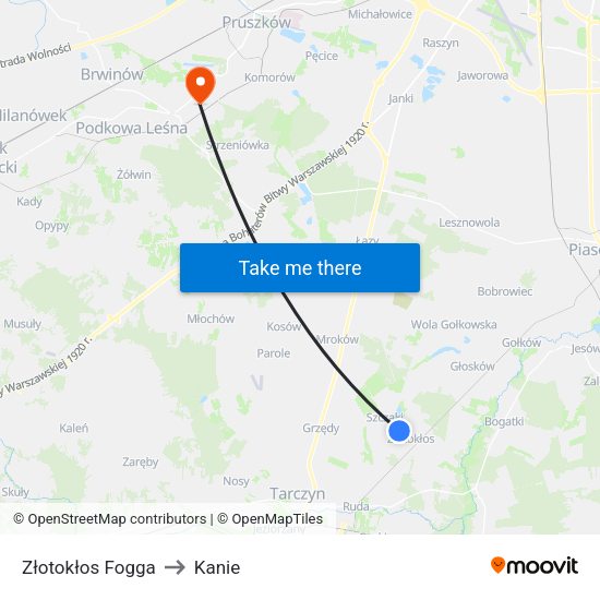 Złotokłos Fogga to Kanie map