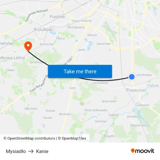 Mysiadło to Kanie map