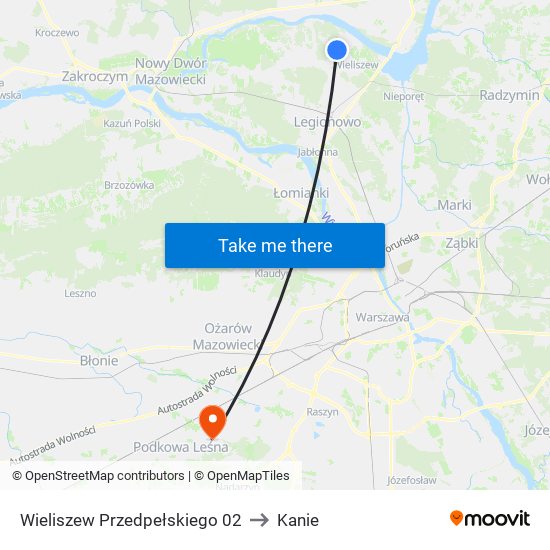 Wieliszew Przedpełskiego to Kanie map