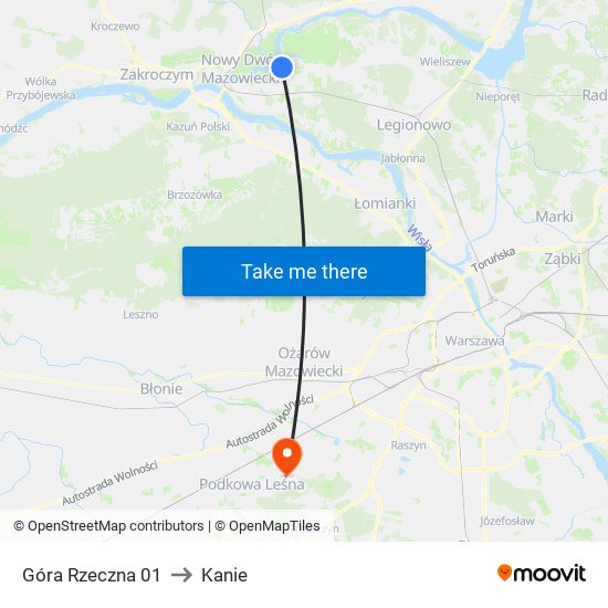 Góra Rzeczna 01 to Kanie map