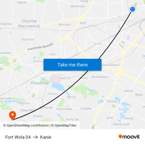 Fort Wola 04 to Kanie map