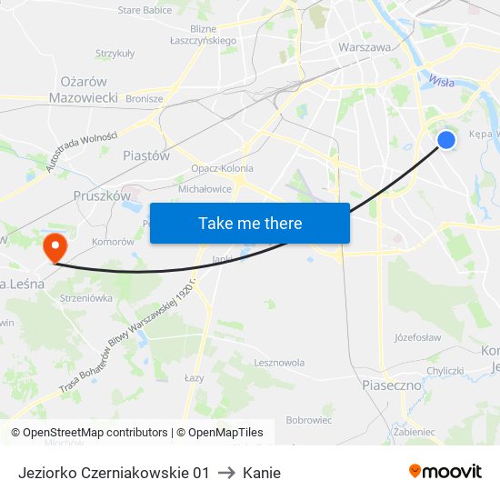 Jeziorko Czerniakowskie 01 to Kanie map