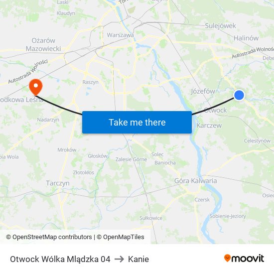 Otwock Wólka Mlądzka 04 to Kanie map