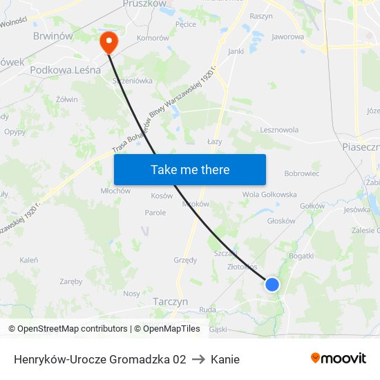 Henryków-Urocze Gromadzka 02 to Kanie map