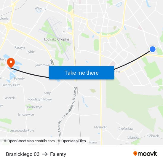 Branickiego 03 to Falenty map