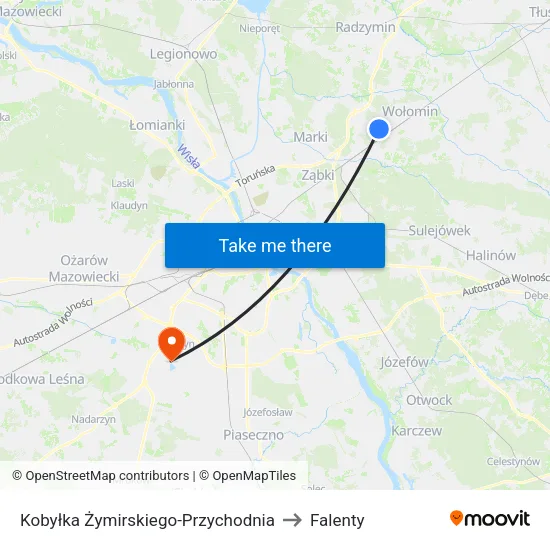 Kobyłka Żymirskiego - Przychodnia to Falenty map