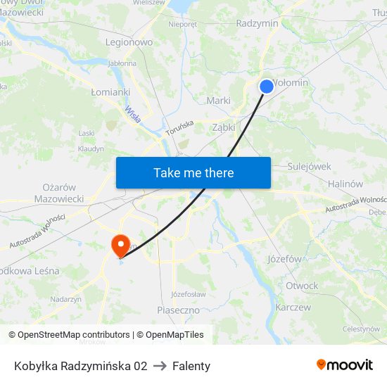 Kobyłka Radzymińska 02 to Falenty map