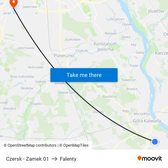 Czersk-Zamek to Falenty map