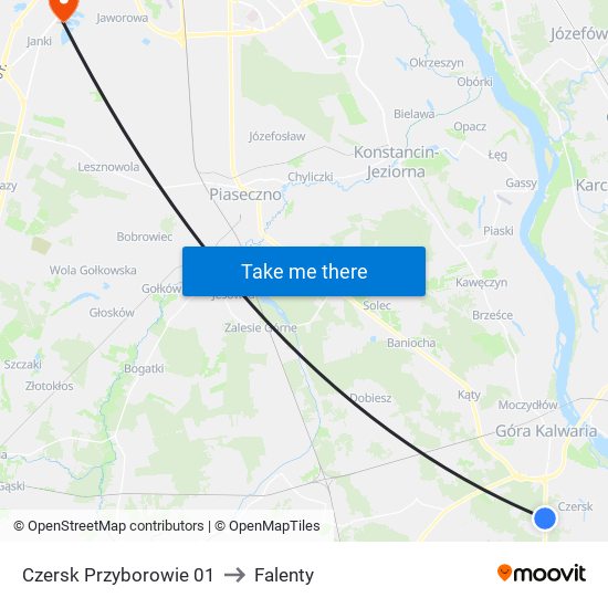 Czersk Przyborowie 01 to Falenty map