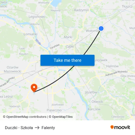 Duczki - Szkoła to Falenty map