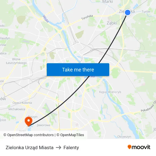 Zielonka Urząd Miasta to Falenty map