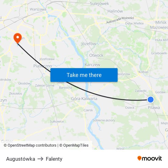 Augustówka to Falenty map