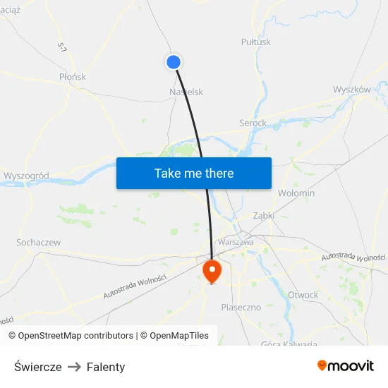 Świercze to Falenty map