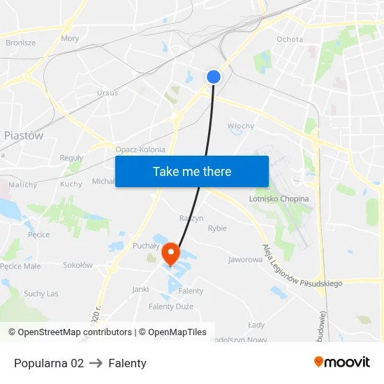 Popularna 02 to Falenty map
