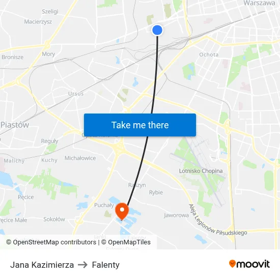 Jana Kazimierza to Falenty map