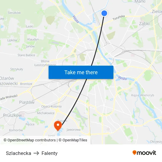 Szlachecka to Falenty map