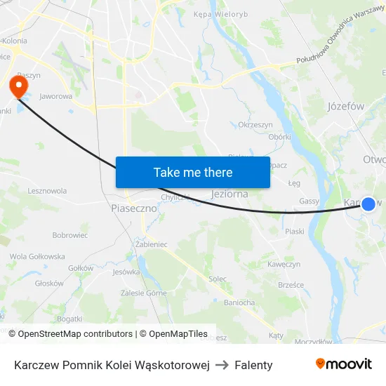 Karczew Pomnik Kolei Wąskotorowej to Falenty map