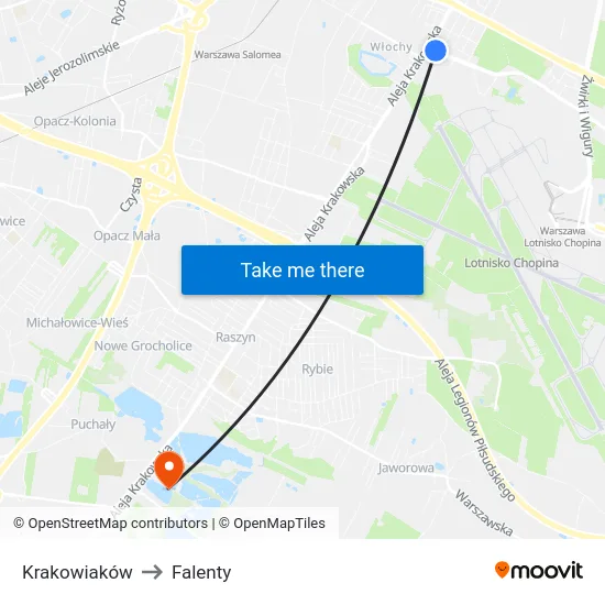 Krakowiaków to Falenty map