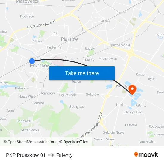 PKP Pruszków 01 to Falenty map