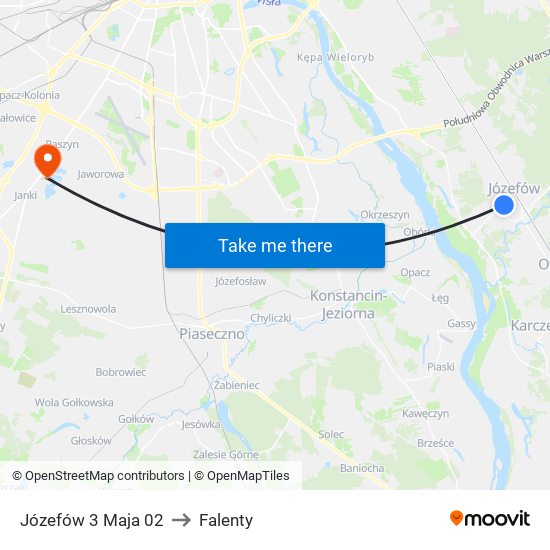 Józefów 3 Maja 02 to Falenty map