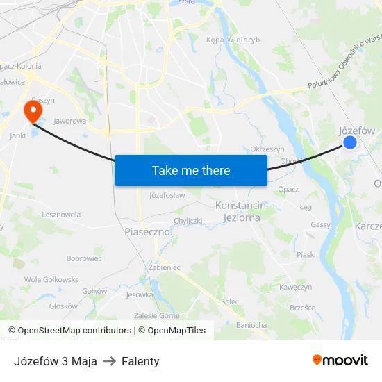 Józefów 3 Maja to Falenty map