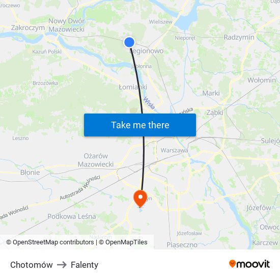 Chotomów to Falenty map