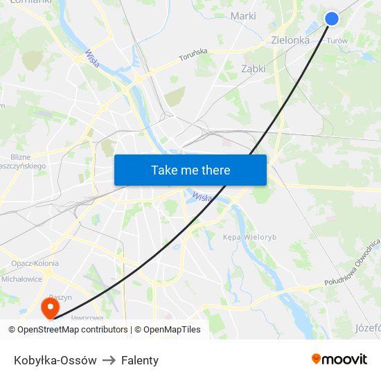 Kobyłka-Ossów to Falenty map