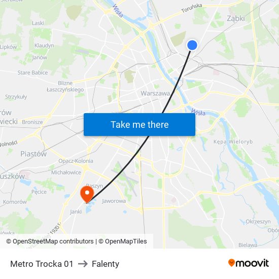 Metro Trocka 01 to Falenty map