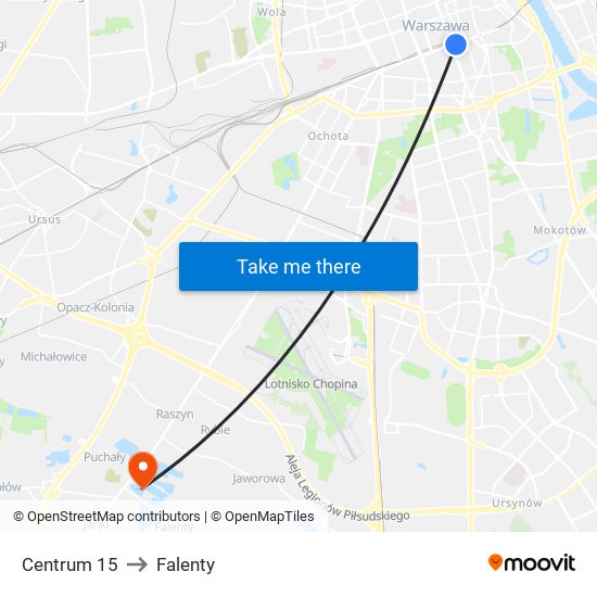 Centrum 15 to Falenty map