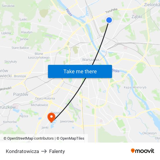 Kondratowicza to Falenty map