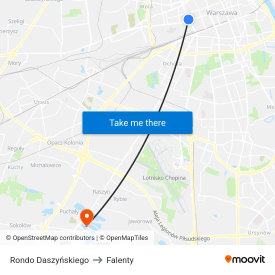 Rondo Daszyńskiego to Falenty map