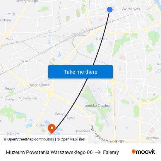 Muzeum Powstania Warszawskiego 06 to Falenty map