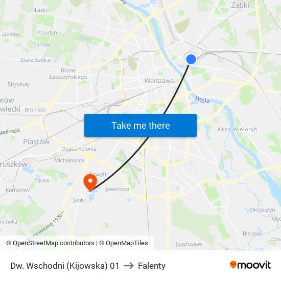 Dw. Wschodni (Kijowska) 01 to Falenty map