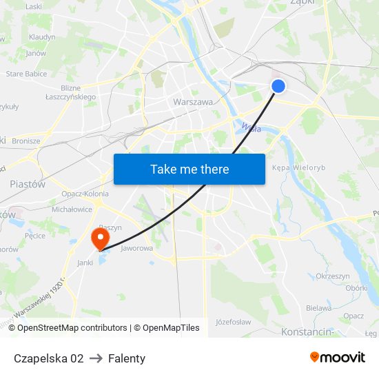 Czapelska 02 to Falenty map