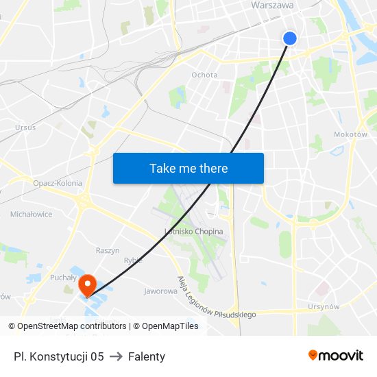 Pl. Konstytucji 05 to Falenty map