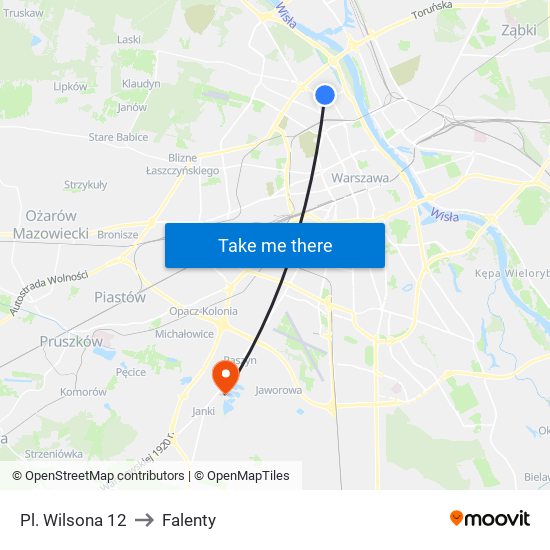 Pl. Wilsona 12 to Falenty map