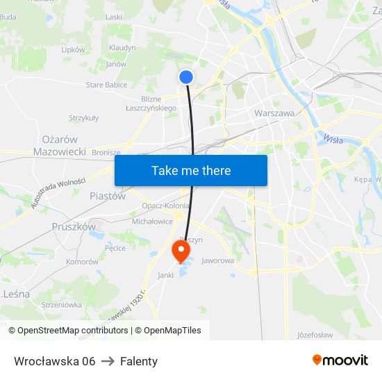 Wrocławska 06 to Falenty map