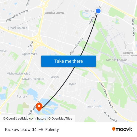 Krakowiaków 04 to Falenty map