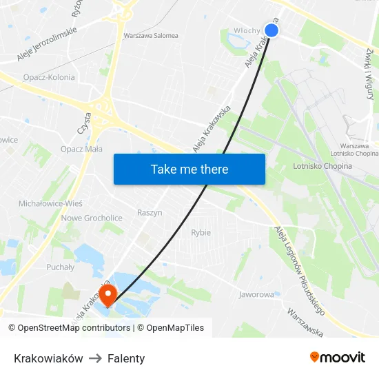 Krakowiaków to Falenty map