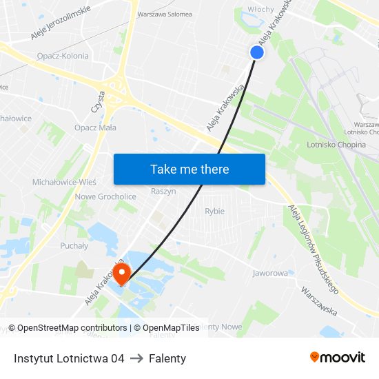 Instytut Lotnictwa 04 to Falenty map