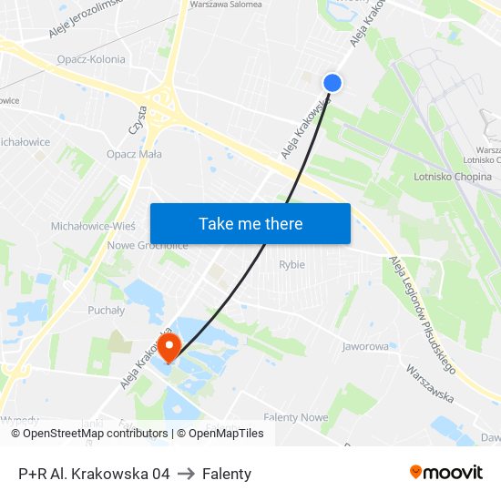 P+R Al. Krakowska 04 to Falenty map