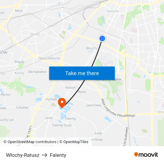 Włochy - Ratusz to Falenty map