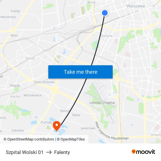 Szpital Wolski 01 to Falenty map