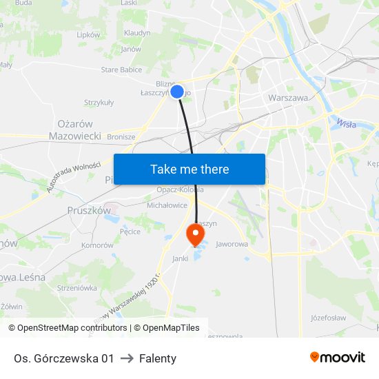 Os. Górczewska 01 to Falenty map