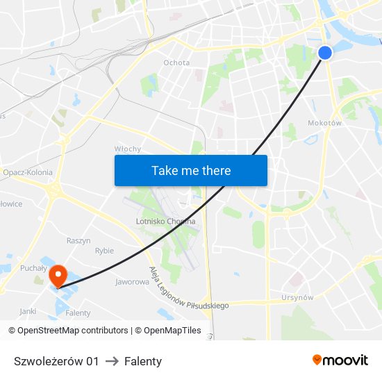 Szwoleżerów 01 to Falenty map