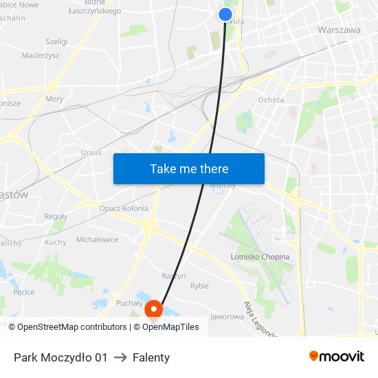 Park Moczydło to Falenty map