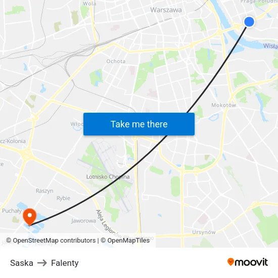 Saska to Falenty map