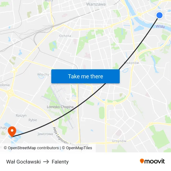 Wał Gocławski to Falenty map