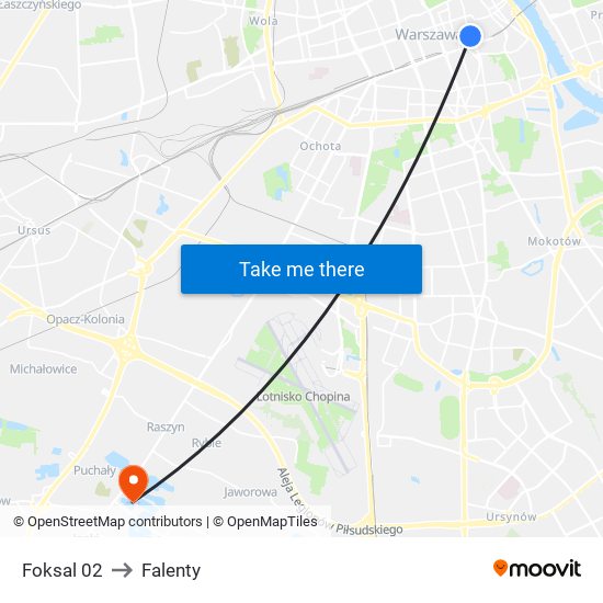 Foksal 02 to Falenty map