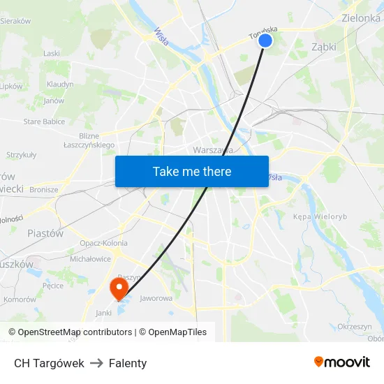 CH Targówek to Falenty map